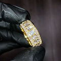 Gold and Silver Tone Triple Row Round Stone Band Ring view 3