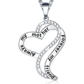 Silver Tone Mother Forever Infinity Heart Necklace view 1