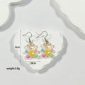 Transparent Beaded Teddy Bear Drop Earrings in Five Color Options view 4