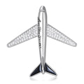 Love You Forever Crystal Airplane Brooch in Gold or Silver Tone view 5