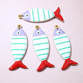 Striped Enamel Fish Charms With Red Tails in Eleven Colors view 9