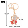 Rhinestone Goat Keychain Gold Tone Zodiac Animal Bag Charm view 3