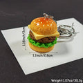Resin Mini Hamburger Keychains Pink Purple Classic Styles view 4