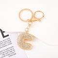 Gold Rhinestone Letter Keychain A to Z Initial Bag Charm view 8