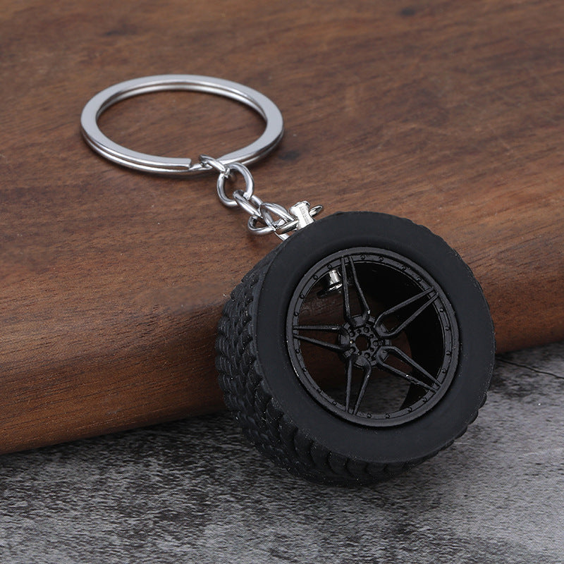 Creative Tire Wheel Rim PVC Keychain Car Accessory Gift Pendant