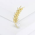 Pearl Wheat Sprig Brooch In 4 Styles With Polished Metal And Decorative Details view 7