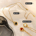 Double Sided Heart Shell Pendant Gold Tone Necklace view 2