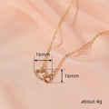 Double Interlocking Heart Pendant Necklace Gold Silver view 4