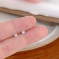 Clear Round Zircon Screw Back Stud Earrings Three Sizes view 8