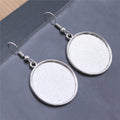 Round Cabochon Tray Dangle Earrings in Two Antique Finishes view 5