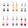 Dried Flower Bottle Novelty Hook Earrings in Five Colors view 1