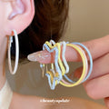 Painted Star and Round Hoop Earrings in Eight Colors view 1
