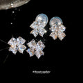 Crystal Flower Earrings In Stud And Clip On Styles view 4