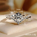 Round Solitaire V-Band Ring In Five Center Stone Colors view 5
