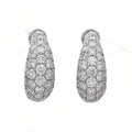 Silver Tone Crystal Pave Teardrop Huggie Earrings Polished Statement Fashion Jewelry view 5