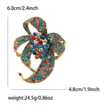 Looped Bow Rhinestone Brooch in Two Color Finishes view 4