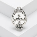 Kneeling Figure Oval Ring Brooch in Antique Gold or Silver view 2