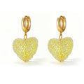 Sparkling Faceted Heart Drop Earrings in Nine Colors view 9