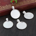 Plain Round Pendant Bezel Settings in Two Contrasting Finishes view 3