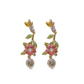 Floral Crystal Drop Earrings In Two Colorways Jewelry Design view 5