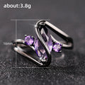 Gunmetal Purple Marquise CZ Ring Split Band Accents view 5