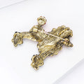 Crystal Poodle Brooch in Pink and Brown Colorways Clothing Pin view 4