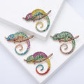 Crystal Chameleon Brooch on Branch in Four Color Palettes view 1