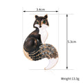 Red Gold Tone Fox Crystal Enamel Six Designs Metal Brooch Pin view 2