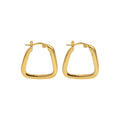 Geometric U Triangle Hoop Earrings Gold Metal Latch Pair view 5