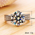 Silver Tone Six Prong Round Clear Stone Pave Shoulder Ring view 4
