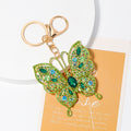 Rhinestone Hollow Butterfly Keychain Gold Metal Four Colors view 3
