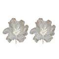 Ivory Sheer Fabric Flower Stud Earrings With Decorative Details view 5
