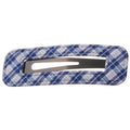 Blue White Plaid Fabric BB Snap Hair Clip 4 Shapes view 5