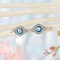 Blue Evil Eye Crystal Stud Earrings in Four Shapes and Finishes view 3