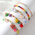 Beige Woven Cord Skull Eye and Bead Bracelets in Five Styles view 5