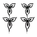 Gold Tone Flower Openwork Crystal Four Designs Metal Necklace and Earring Set view 9