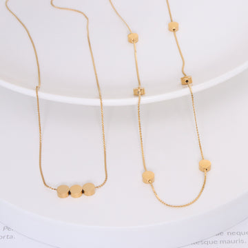Minimal Disc Bead Choker Necklace Cluster or Spaced Layouts