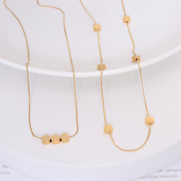 Minimal Disc Bead Choker Necklace Cluster or Spaced Layouts