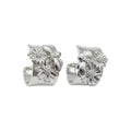 Silver Crystal Stud Earrings In Square And Flower Styles view 5