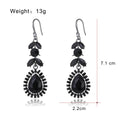 Silver Tone Crystal Leaf Teardrop Openwork Crystal Four Designs Metal Dangle Earrings view 2