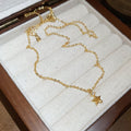 Dainty Gold Tone Star Pendant Chain Necklace Jewelry Design view 6