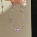 Silver Mesh Oval Crystal Bracelet Six Color Options view 4