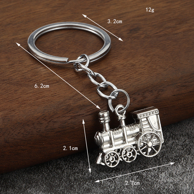 Vintage Steam Locomotive Zinc Alloy Souvenir Keychain Gift Pendant