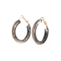 Black and Brown Translucent Oversized Chunky Hoop Earrings view 5