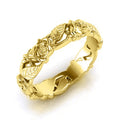 Rose Leaf Openwork Band Ring Gold Silver Black Sizes 5-12 view 7