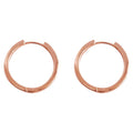 Rose Gold Smooth Round Huggie Hoop Earrings Minimal Pair view 5