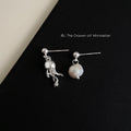 Asymmetric Pearl Jellyfish Drop Earrings Silver-Tone view 4