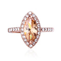 Rose Gold Pink Marquise Halo Pave Band Ring Alloy 5-12 view 3