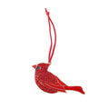 Red Rhinestone Cardinal Bird Ornament Enamel Metal Hanger view 5