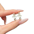 Gold Cream Flower Pearl Open Ring Crystal Star Accent view 5